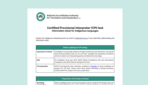 Indigenous Languages CPI Information Sheet